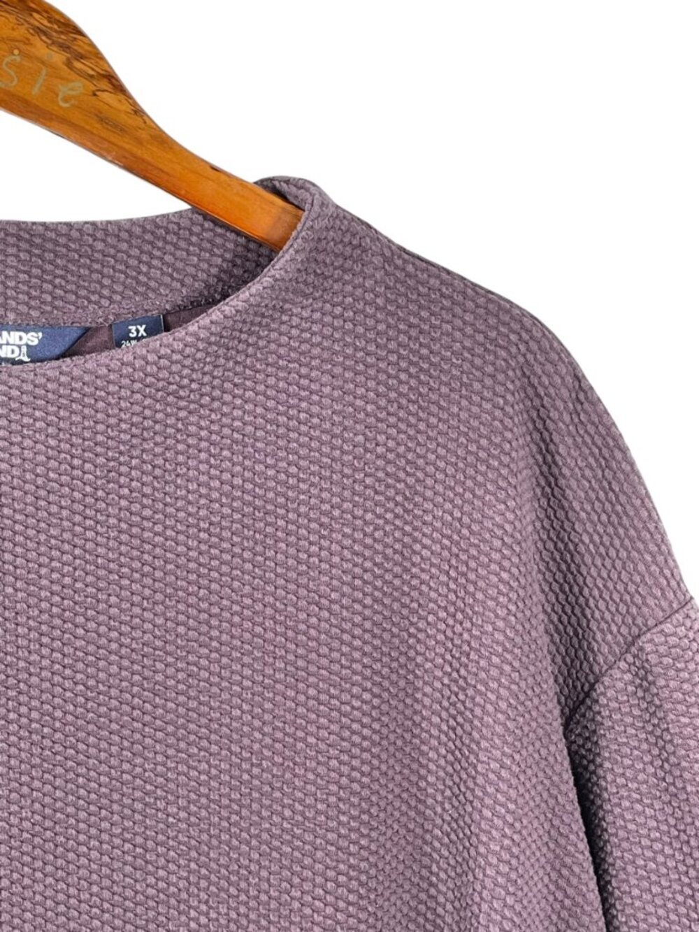 Lands’ End Waffle Knit Tunic Top 3X Plum Textured Cozy Pullover - Picture 5 of 10